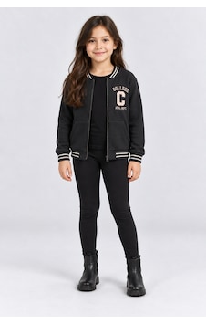 Ahengim Kız Çocuk Fermuarlı Kolej Ceket Cepli Nakış Detaylı Uzun Kollu Sweatshirt Ak26690 Siyah Ahengim Kız Çocuk Fermuarlı Kolej Ceket Cepli Nakış Detaylı Uzun Kollu Sweatshirt Ak26690 Siyah