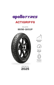 Apollo Actigrip F8 90/90-18 51p Tubeless Ön Motosiklet Lastiği Apollo Actigrip F8 90/90-18 51p Tubeless Ön Motosiklet Lastiği