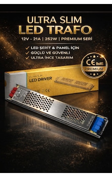 Ultra Slim Led Trafo 21 Amper,12 Volt,252 Watt -