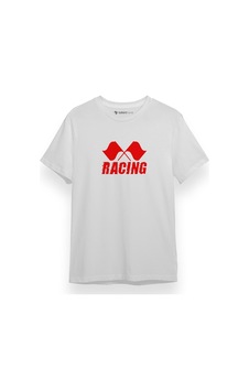 Racing Flag Beyaz Kısa Kol Erkek Tshirt 001 Racing Flag Beyaz Kısa Kol Erkek Tshirt 001
