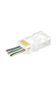 Cat6 Ez Rj45 Konnektör 100 Adet Paket - Şeffaf Apxrj45