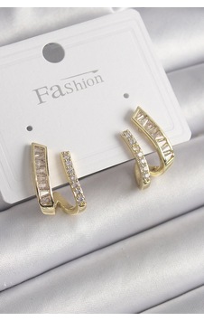 Pirinç Gold Renk Zirkon Taşlı Kadın Küpe Çelik 44168038 Pirinç Gold Renk Zirkon Taşlı Kadın Küpe Çelik 44168038