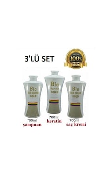 Bio Keratin Gold 5 Ay Kalıcı Brezilya Fönü 3'lü Set 700 ML Bio Keratin Gold 5 Ay Kalıcı Brezilya Fönü 3'lü Set 700 ML