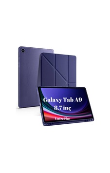 A9 8.7inç İle Uyumlu Kılıf Kalem Bölmeli Trifolding Case X110 X115 X117 Lacivert Sku: Zeusb0dy698ktr Arka Kapak