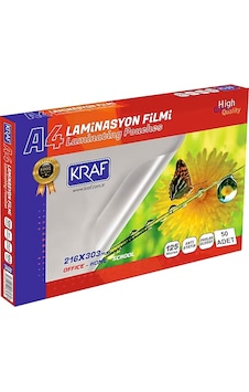Kraf Laminasyon Filmi Parlak A4 125 Mic 50'li 2124