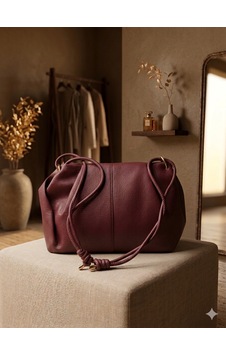Aldorya Lüks Knotted Soft Omuz Çantası - Günlük Ve Özel Günler Için Bordo