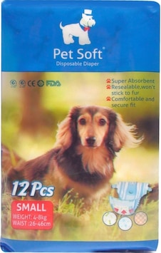 Pet Soft Köpek İçin Alt Tuvalet Bezi S Boy 12'li 26 - 44 CM