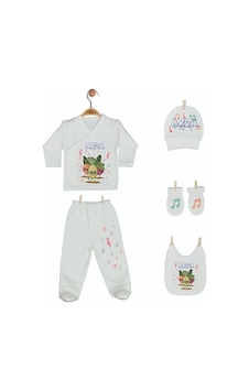 Pia Baby Gl 1903-05 İsme Özel Beşli Zıbın Set Krem