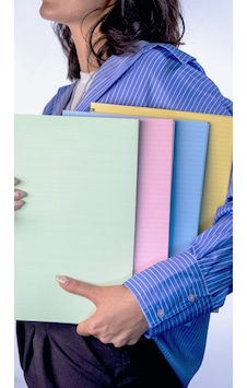Dream Notes 4 Farklı Renk Çizgili A4 Defter Seti Sarı - Mavi - Yeşil - Pembe