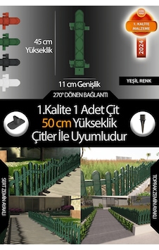 Uzunluk - Köşe - Kenar Tamamlama Çiti - 50 Cm Yükseklik Çit İle Uyumludur - Yeşil Uzunluk - Köşe - Kenar Tamamlama Çiti - 50 Cm Yükseklik Çit İle Uyumludur - Yeşil