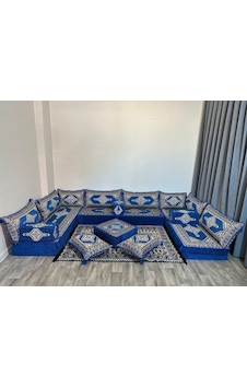 Coton Şark Köşesi 20cm Minderli Konsept Mavi Coton Şark Köşesi 20cm Minderli Konsept Mavi