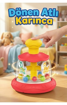 Bas-çevir Atlı Karınca Oyuncağı Renkli Toplu Eğitici Bebek Oyuncağı - Kırmızı Bas-çevir Atlı Karınca Oyuncağı Renkli Toplu Eğitici Bebek Oyuncağı - Kırmızı