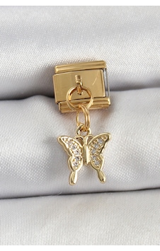 Utterly Good 316l Çelik Sallantılı Zirkon Taşlı Kelebek Charm Gold Çok Renkli Utterly Good 316l Çelik Sallantılı Zirkon Taşlı Kelebek Charm Gold Çok Renkli