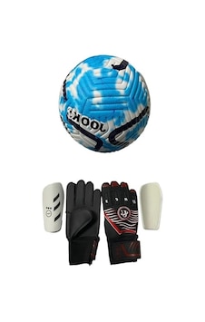 Profesyonel Dikişli Futbol Topu Ve Eldiven Tekmelik Seti - 5 Numara Profesyonel Dikişli Futbol Topu Ve Eldiven Tekmelik Seti - 5 Numara