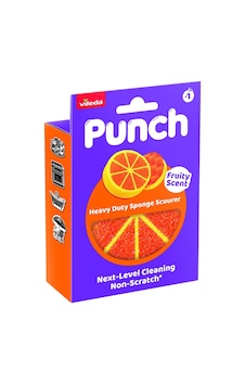 Vileda Punch Portakal Kokulu Çizmez Sünger, Çok Yönlü, Mutfak, Banyo, Dış Mekan Kullanımına Uygun Vileda Punch Portakal Kokulu Çizmez Sünger, Çok Yönlü, Mutfak, Banyo, Dış Mekan Kullanımına Uygun
