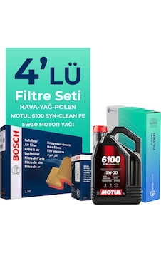 Bosch Peugeot 308 1.2 Benzin Puretech Filtre Bakım Seti Motul Motor Yağlı (2014-2024) 4 Lü Bosch Peugeot 308 1.2 Benzin Puretech Filtre Bakım Seti Motul Motor Yağlı (2014-2024) 4 Lü