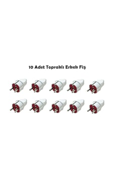 10 Adet Topraklı Erkek Fiş - Elbi Marka 10 Adet Topraklı Erkek Fiş - Elbi Marka