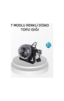 7 Renk Modlu Müzik Sensörlü Disko Topu Led Işıklı Parti Aydınlatması Çok Rnekli 7 Renk Modlu Müzik Sensörlü Disko Topu Led Işıklı Parti Aydınlatması Çok Rnekli