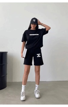Thatssofetch T-shirt Şort - Siyah Alt Üst Kombin Şort Tişört Takım Baskılı Oversize Bisiklet Yaka Siyah Thatssofetch T-shirt Şort - Siyah Alt Üst Kombin Şort Tişört Takım Baskılı Oversize Bisiklet Yaka Siyah