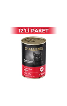 Challenge Sığır Etli Yetişkin Kedi Konservesi 12 x 400 G Challenge Sığır Etli Yetişkin Kedi Konservesi 12 x 400 G