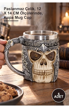5 Adet Şovalye Kupa Bardak Paslanmaz Çelik, 12 X 14 Cm Ölçülerinde, Kupa Mug Cup 5 Adet Şovalye Kupa Bardak Paslanmaz Çelik, 12 X 14 Cm Ölçülerinde, Kupa Mug Cup