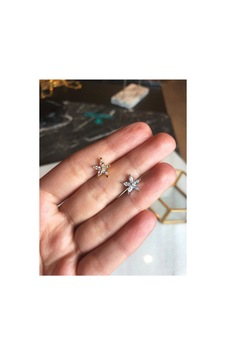 Kadın Gümüş Taşlı Piercing Gümüş