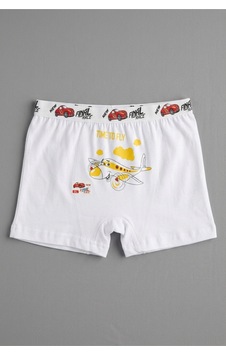 Panivue Erkek Çocuk Renkli Ve Sevimli Desenli Pamuklu Boxer Beyaz4 Beyaz