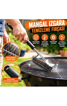 Mangal Izgara Temizleme Fırçası Paslanmaz Çelik Telli, Uzun Saplı Grill Temizlik Aparatı Mangal Temizlik Fırçası 12505074 Mangal Izgara Temizleme Fırçası Paslanmaz Çelik Telli, Uzun Saplı Grill Temizlik Aparatı Mangal Temizlik Fırçası 12505074