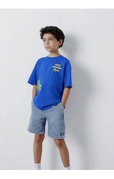 Mavi Minecraft Baskılı Saks Erkek Çocuk T-shirt M6610495-70896 Mavi Minecraft Baskılı Saks Erkek Çocuk T-shirt M6610495-70896
