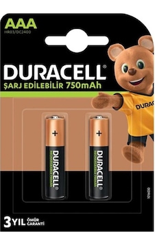 Duracell Şarjlı 750 Ma İnce Aaa Pil 2'li