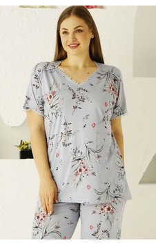 Alimer Kadın Açık Mavi Büyük Beden Bermuda Pijama Takm Edy2704b-m Açık Mavi Alimer Kadın Açık Mavi Büyük Beden Bermuda Pijama Takm Edy2704b-m Açık Mavi