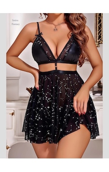 İntive Lingerie Intive Fantasy Siyah Galaksi Desen Transparan Arkası Açık V Yaka İntive Lingerie Intive Fantasy Siyah Galaksi Desen Transparan Arkası Açık V Yaka