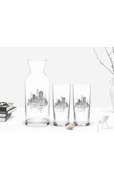 Kişiye Özel Renkli Baskılı City Tasarımlı İkili Rakı Bardağı Ve K Kişiye Özel Renkli Baskılı City Tasarımlı İkili Rakı Bardağı Ve K