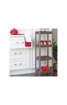 Shelf Unit Maggie Om-1016-0763 4 Çukur Raflı Gri & Antrasit Dikdörtgen Raf Ünitesi Plastik