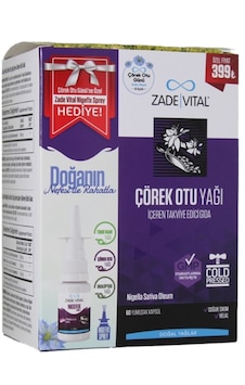 Zade Vital Çörek Otu Yağı 60 Kapsül + Nigefix Sprey 10 ML Zade Vital Çörek Otu Yağı 60 Kapsül + Nigefix Sprey 10 ML