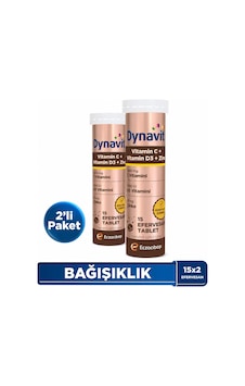 Dynavit C-d Vitamini Ve Çinko 15 Efervesan Tablet - 2'li Avantaj Paket Dynavit C-d Vitamini Ve Çinko 15 Efervesan Tablet - 2'li Avantaj Paket