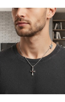 Erkek Haç Kolye Gümüş Renk Metal Zincir Kolye Gotik Tarz Şık Unisex Kolye Hc96 Gri Erkek Haç Kolye Gümüş Renk Metal Zincir Kolye Gotik Tarz Şık Unisex Kolye Hc96 Gri