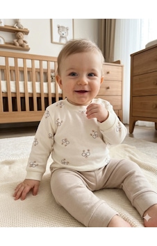 Ciccim Baby Pijama Takımı Bear Hugs Toprak Açık Bej Ciccim Baby Pijama Takımı Bear Hugs Toprak Açık Bej