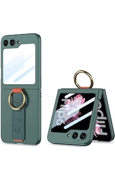 Samsung Uyumlu Galaxy Z Flip 6 Kılıf Kamera Korumalı Yüzüklü Karbon Tasarımlı Zore Flip Ring Kıpta Kapak Gri-Yeşil Samsung Uyumlu Galaxy Z Flip 6 Kılıf Kamera Korumalı Yüzüklü Karbon Tasarımlı Zore Flip Ring Kıpta Kapak Gri-Yeşil