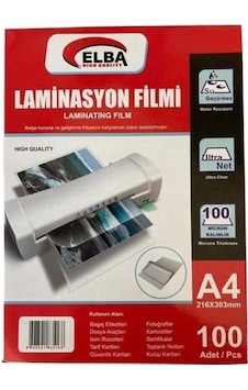 Elba Laminasyon Filmi A4 100 Mic 100 Lü Paket