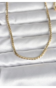 Cm 14k Gold Renk Yassı Model 60 Cm Kadın Kolye - Tj-bko10994 Renkli Cm 14k Gold Renk Yassı Model 60 Cm Kadın Kolye - Tj-bko10994 Renkli