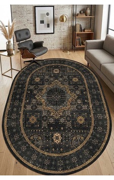 Frenda Home Fas Kapısı Desenli Yıkanabilir Pamuk Taban Oval Halı Vizon Frenda Home Fas Kapısı Desenli Yıkanabilir Pamuk Taban Oval Halı Vizon