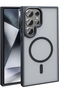 Galaxy S24 Ultra Kılıf M-safe Şarj Özellikli Mat Arka Yüzey Zore Sio Kapak Siyah Galaxy S24 Ultra Kılıf M-safe Şarj Özellikli Mat Arka Yüzey Zore Sio Kapak Siyah