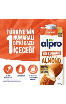 1 L Vegan Laktozsuz Şekersiz Badem Sütü 1 L Vegan Laktozsuz Şekersiz Badem Sütü
