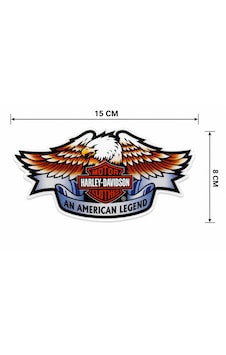 Harley-davidson Kartal Desenli Sticker 15 X 8 Cm Motor Dekoratif Çıkartma 0