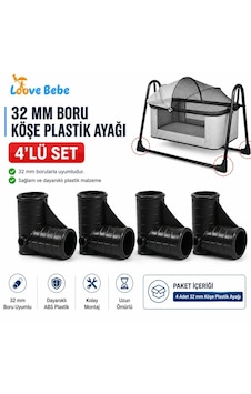 32 Lik 4 Adet Sağlam Plastik Bebek Beşik Köşe Ayağı Salıncak Ayağı Boru Birleştirme Siyah 32 Lik 4 Adet Sağlam Plastik Bebek Beşik Köşe Ayağı Salıncak Ayağı Boru Birleştirme Siyah
