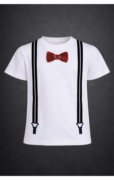 Dıgıl Kids Baskılı Gösteri Çocuk T-shirt Beyaz - Kırmızı