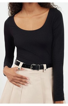Ersefa Stil Kadın Fitted Vücuda Oturan Bluz Regular Örme Slim Kalıp siyah Ersefa Stil Kadın Fitted Vücuda Oturan Bluz Regular Örme Slim Kalıp siyah