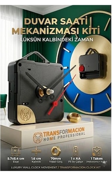 Sessiz Akar Saat Mekanizması Askılı Duvar Saati Motoru Akrep Yelkovan Seti 723157 Açık