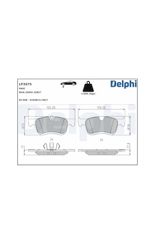 Peugeot Rifter On Fren Balatasi 1.5 Bluehdi 2018-2024 Delphı Lp3675 Peugeot Rifter On Fren Balatasi 1.5 Bluehdi 2018-2024 Delphı Lp3675